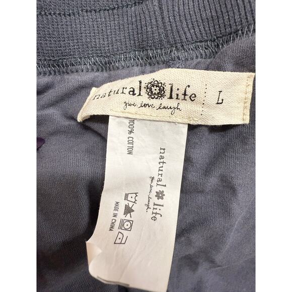 natural life blue velvet skort with beaded waist tie womens large - Picture 6 of 6